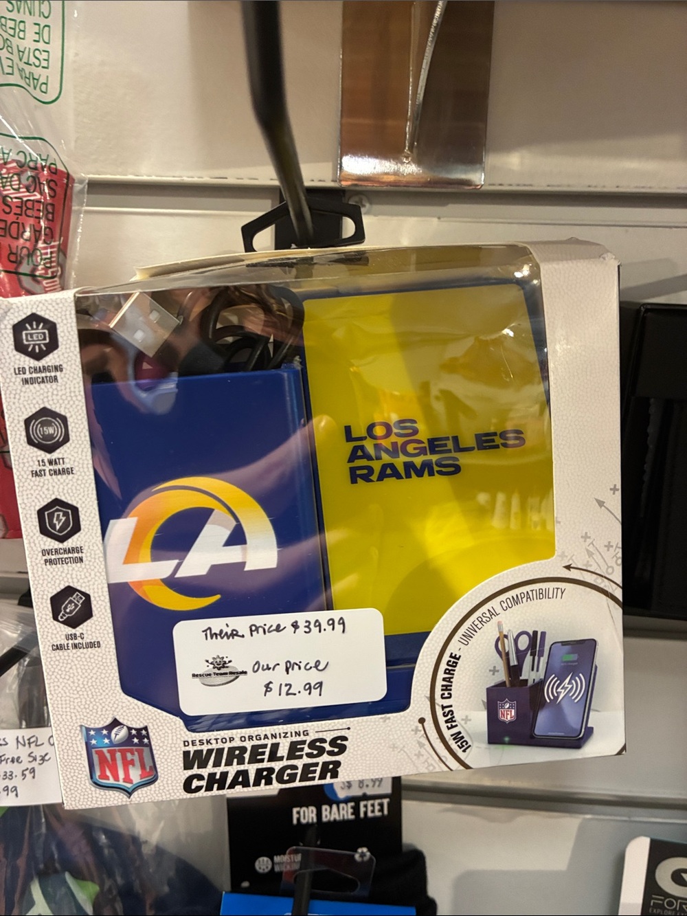 NFL Los Angeles Rams Wireless Desktop Charger - Blue & Yellow